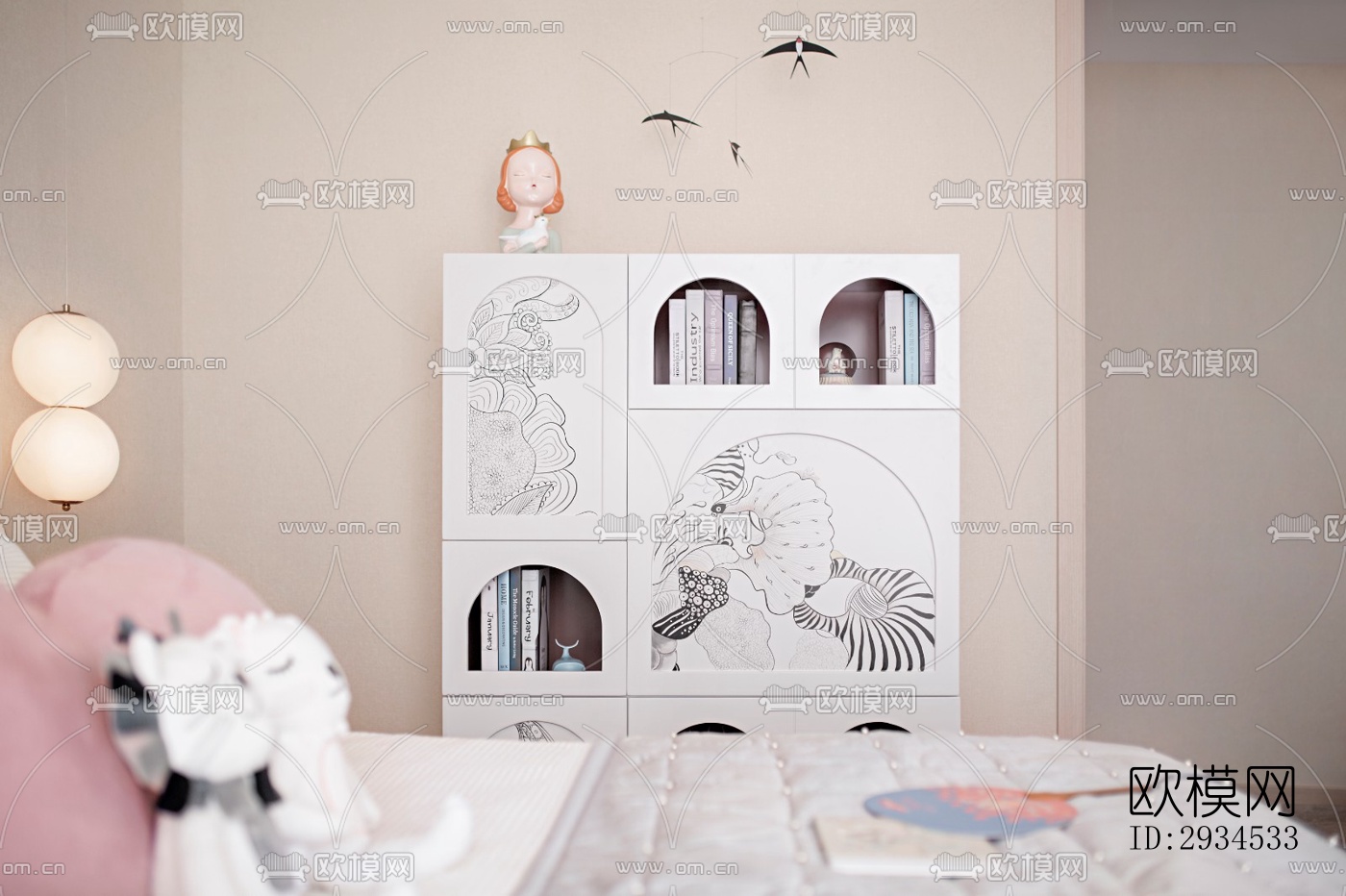 新中式平层效果图下载（渲染图11）