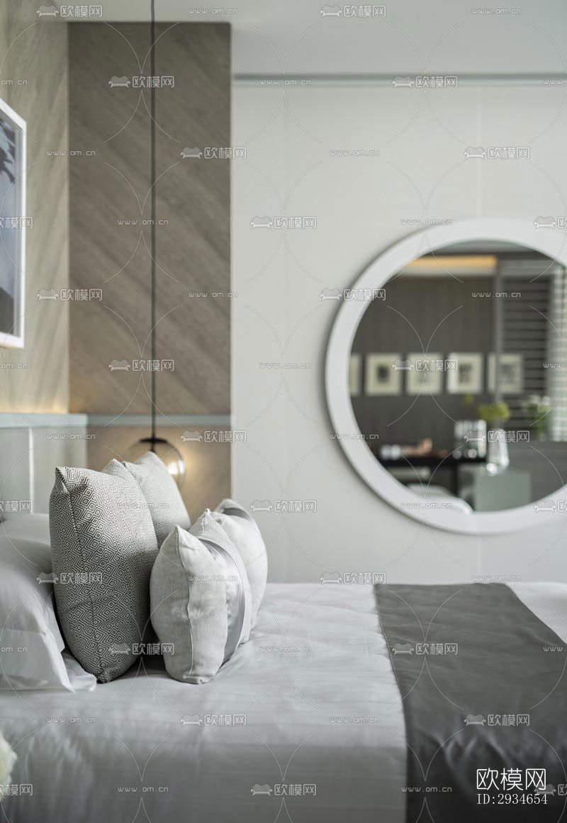 新中式平层效果图下载（渲染图14）