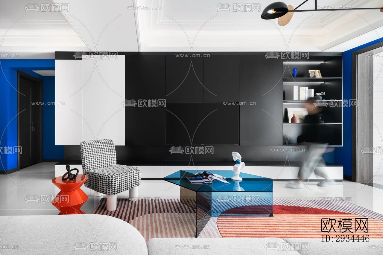 后现代平层效果图下载（渲染图10）