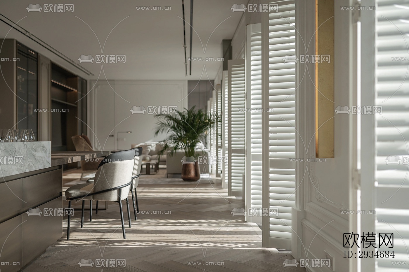 欧式平层效果图下载（渲染图8）