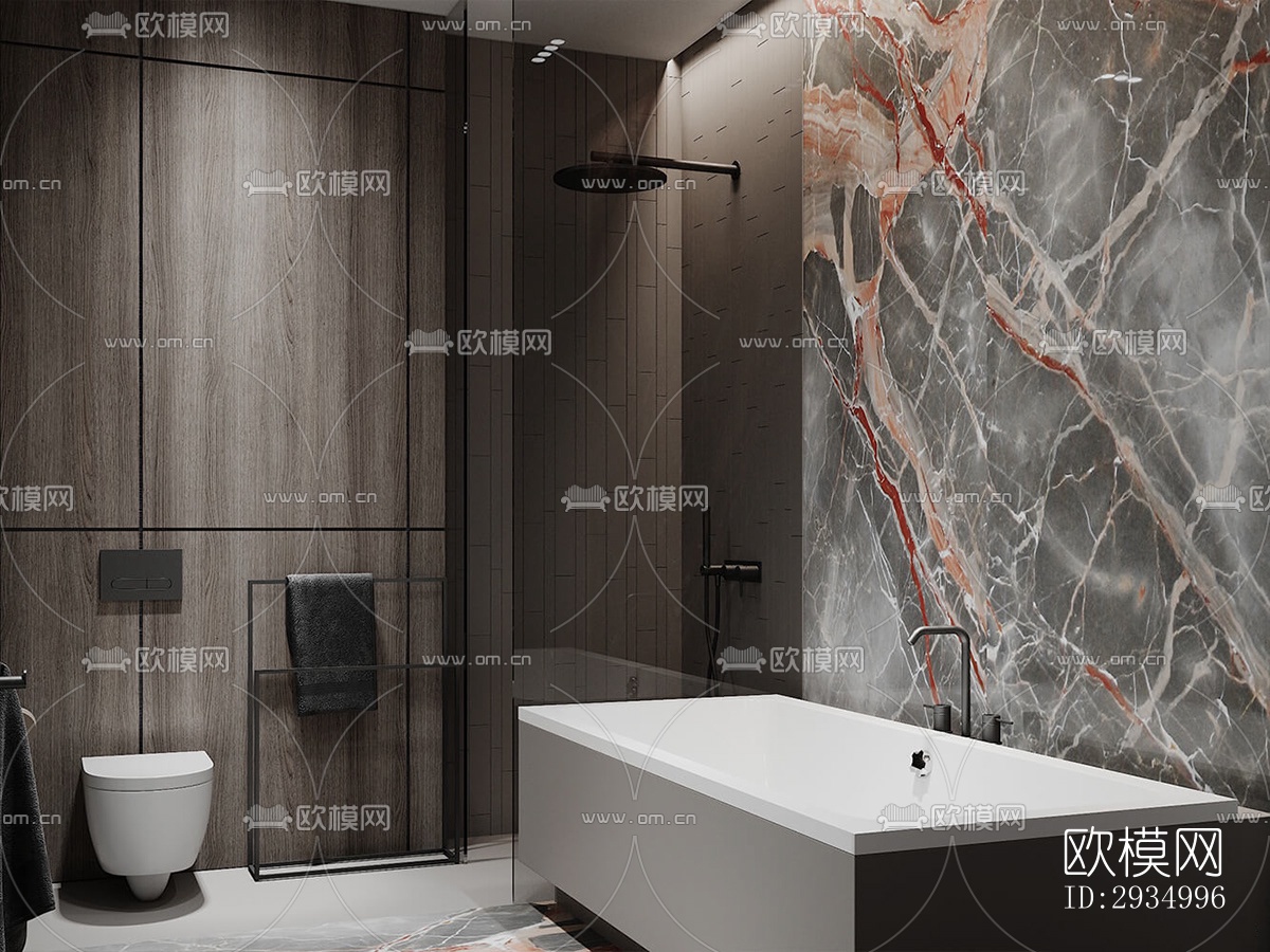 现代平层效果图下载（渲染图19）