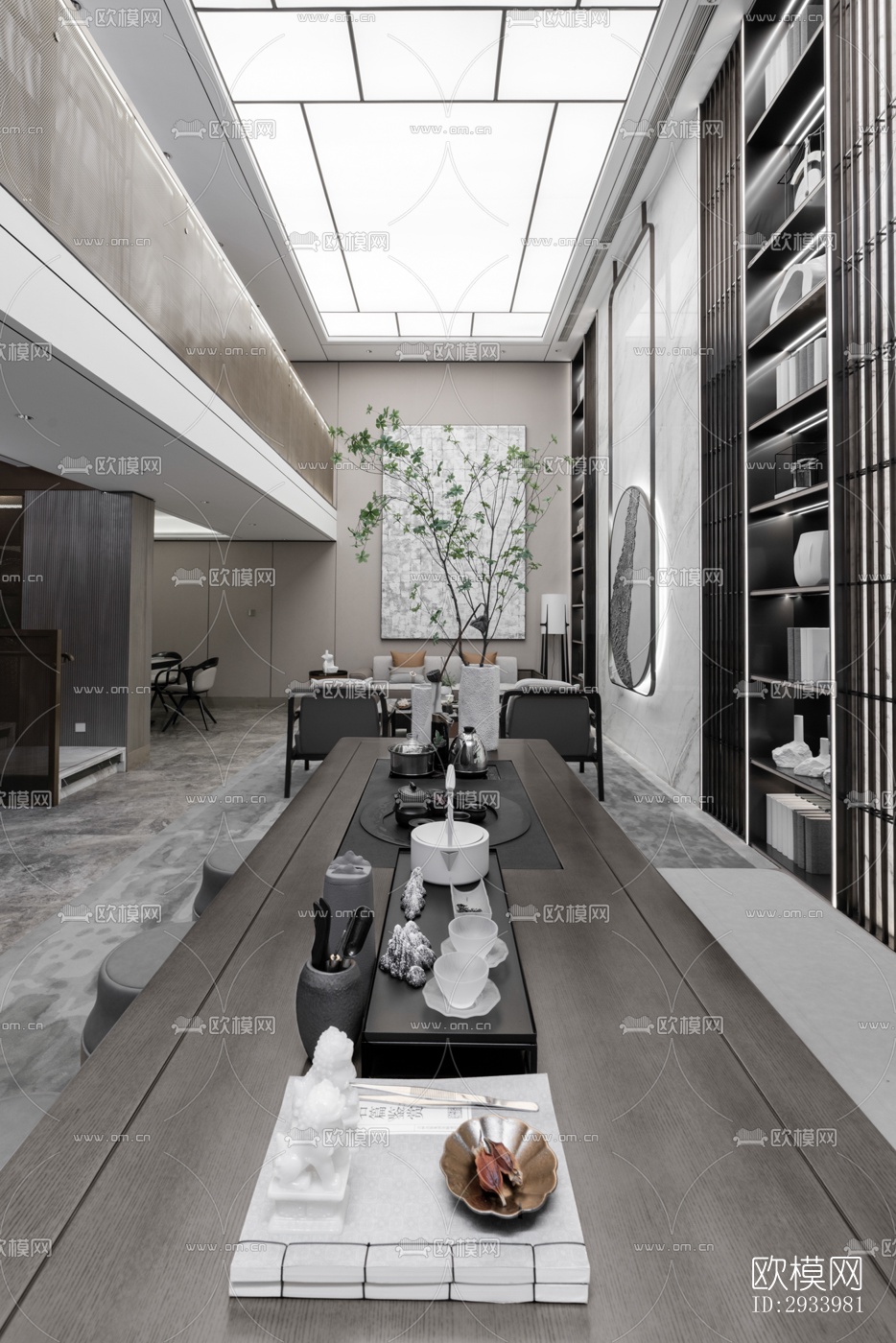 新中式别墅效果图下载（渲染图15）