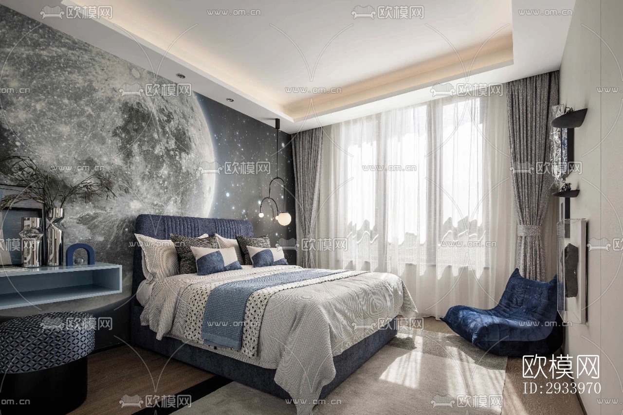 新中式别墅效果图下载（渲染图11）