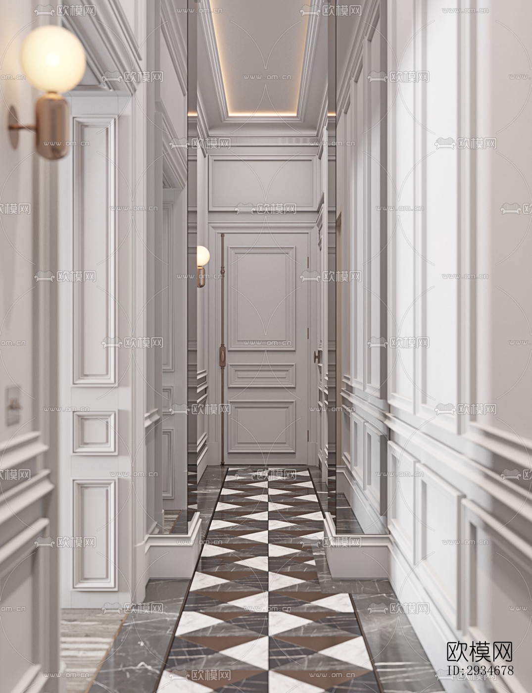 欧式平层效果图下载（渲染图5）