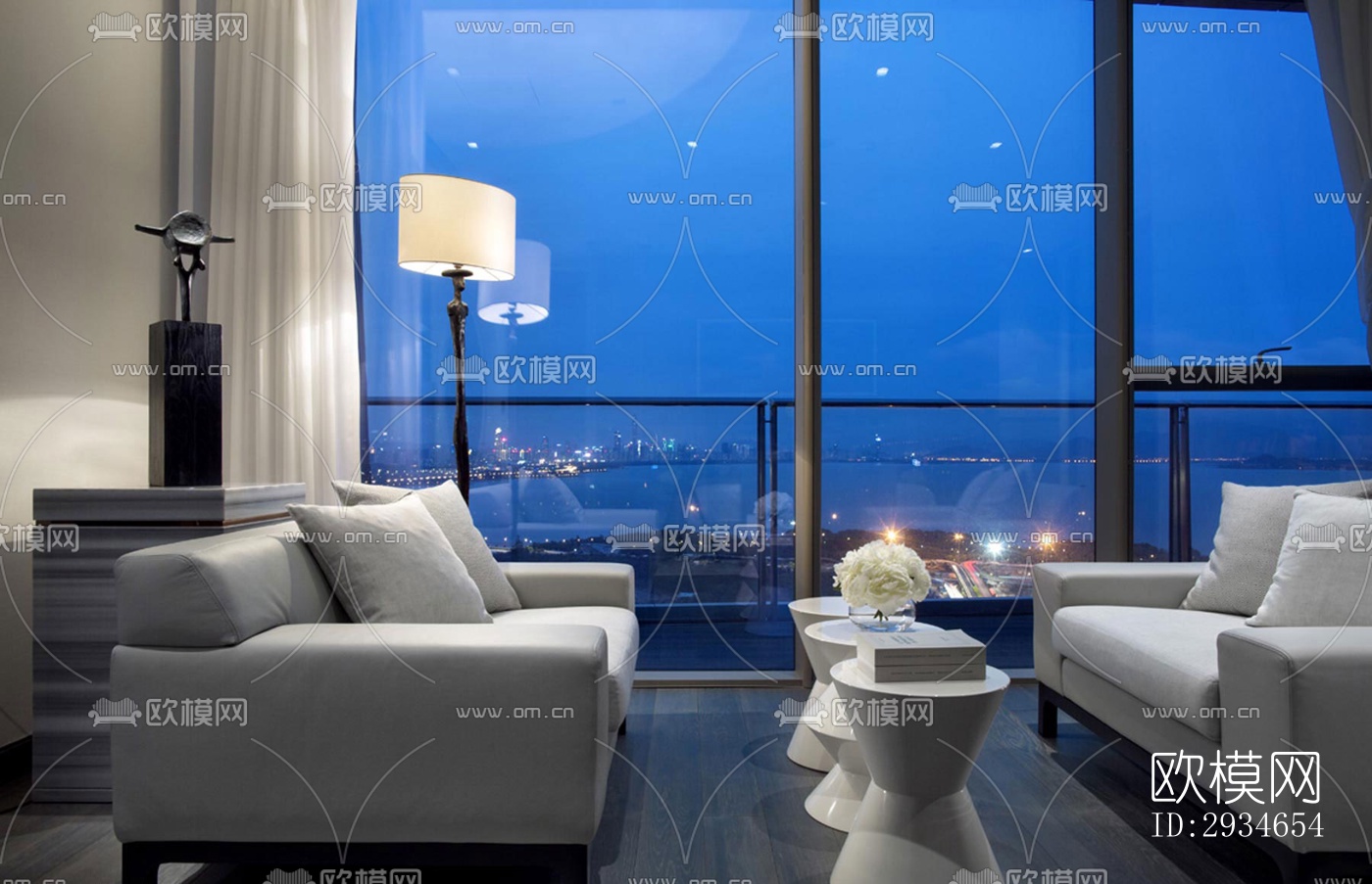 新中式平层效果图下载（渲染图13）