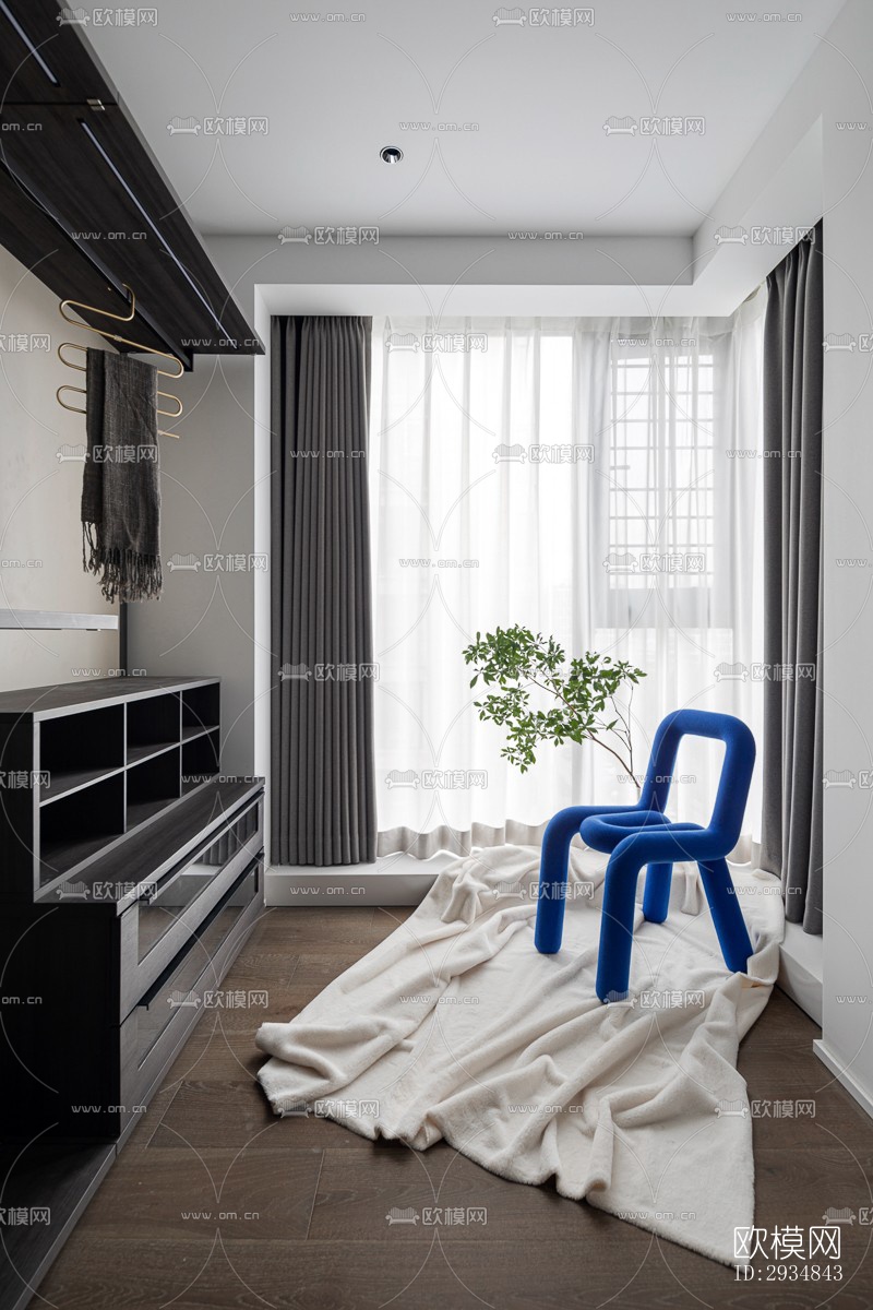 现代平层效果图下载（渲染图12）