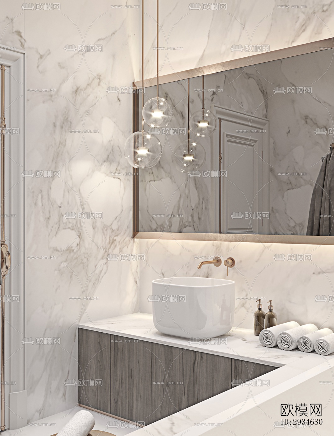 欧式平层效果图下载（渲染图12）