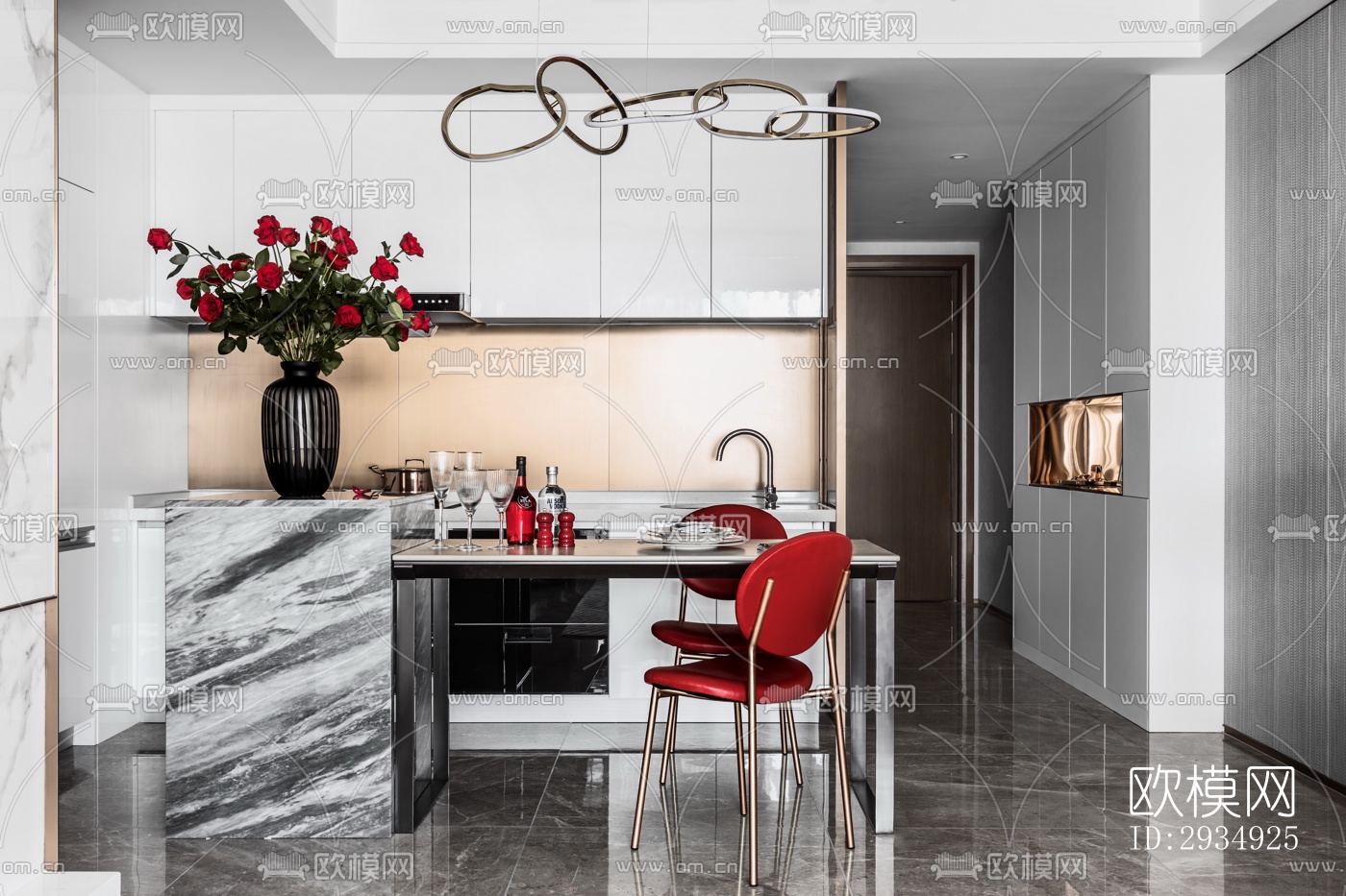 现代平层效果图下载（渲染图13）