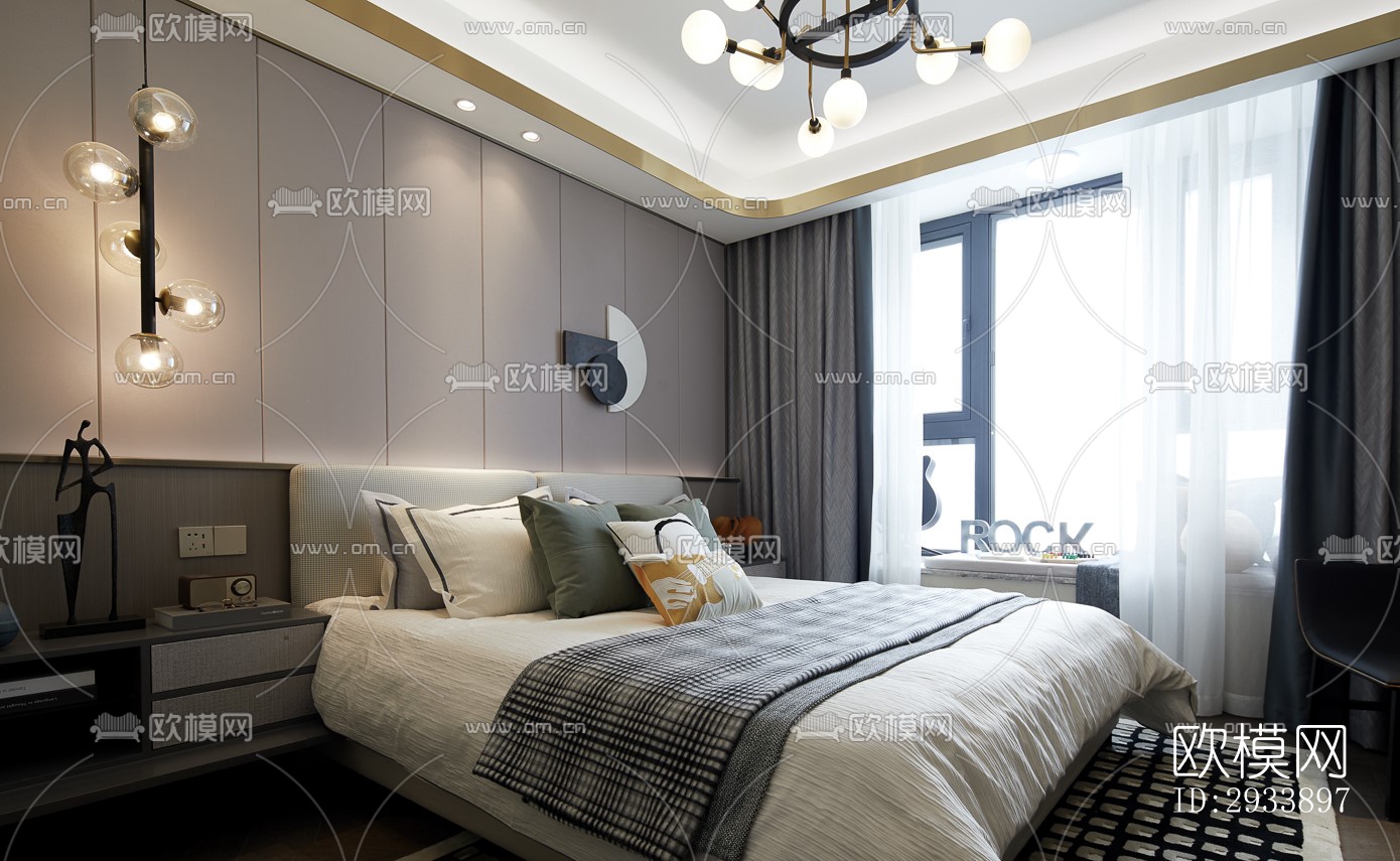 新中式别墅效果图下载（渲染图11）