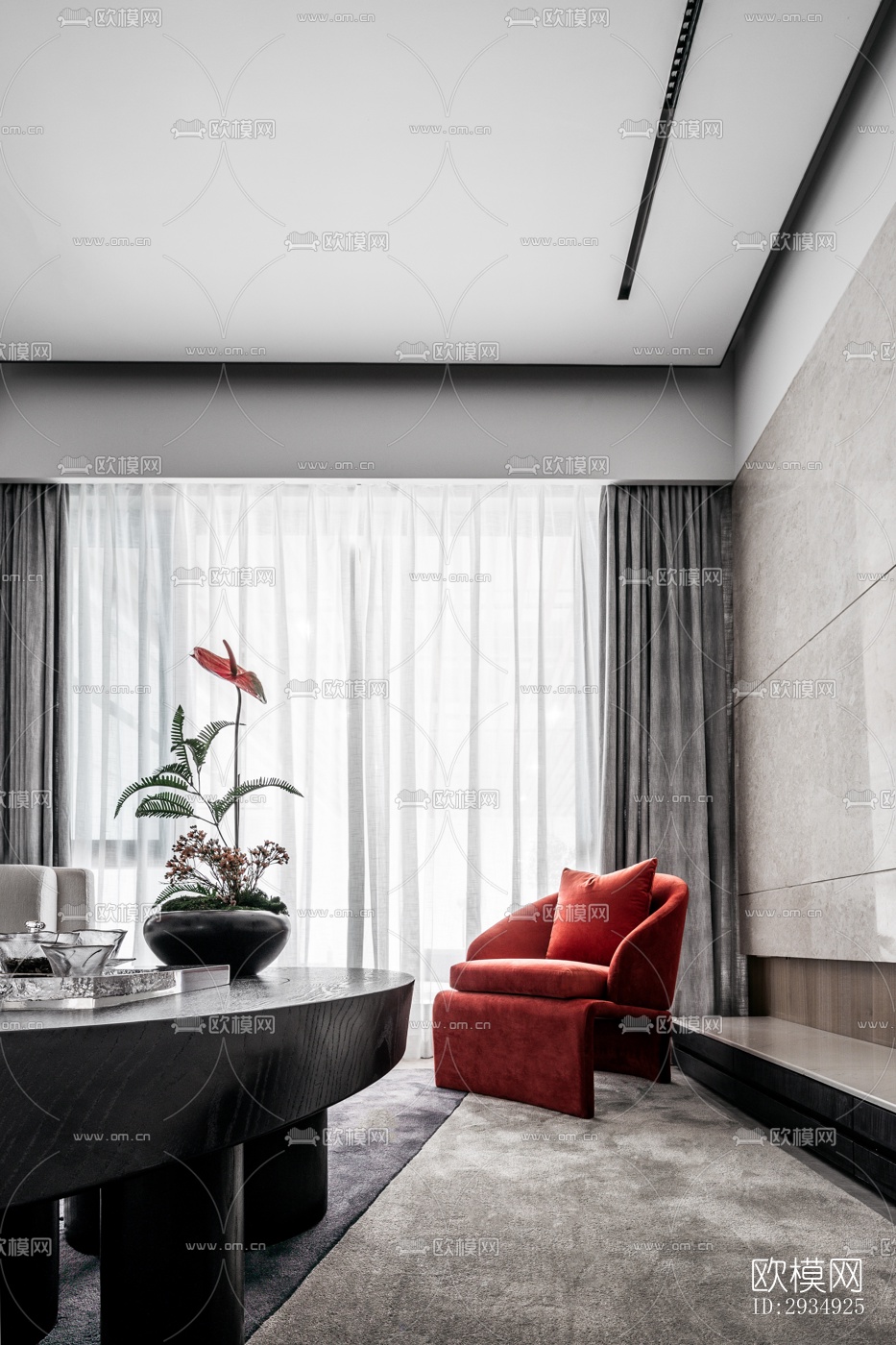 现代平层效果图下载（渲染图7）