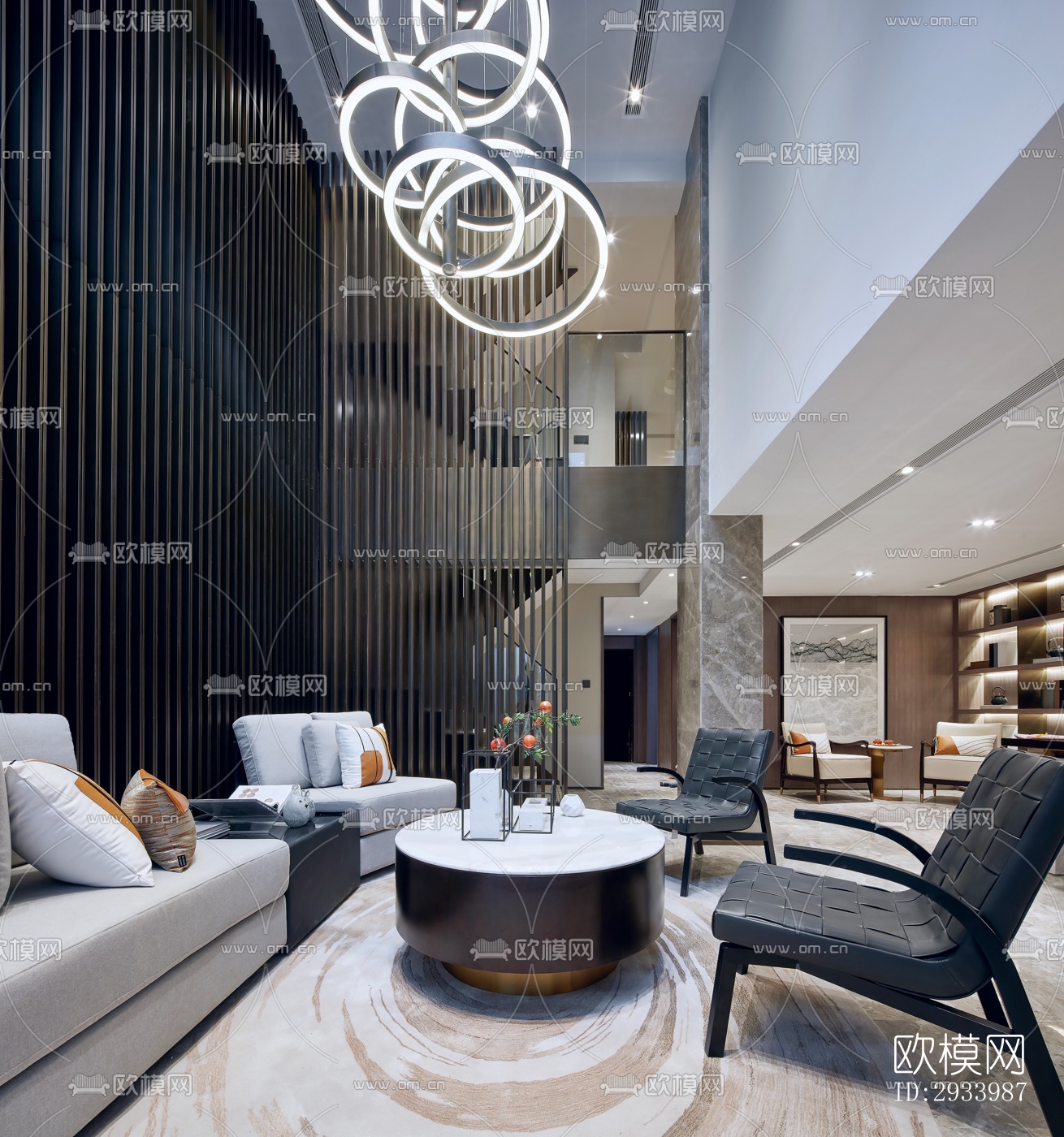 新中式别墅效果图下载（渲染图18）