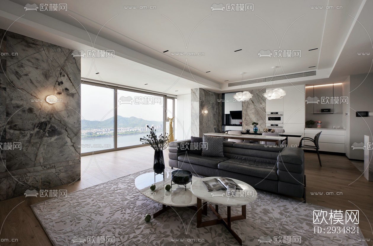 现代平层效果图下载（渲染图16）