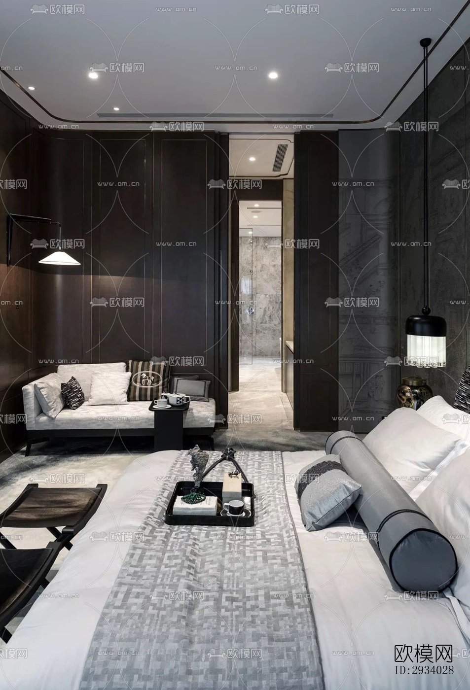 新中式别墅效果图下载（渲染图6）