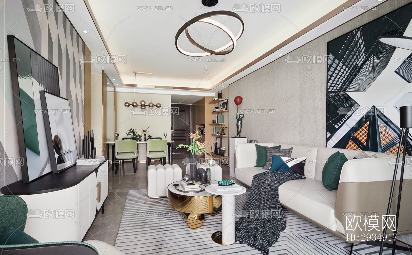 现代平层效果图下载（渲染图4）