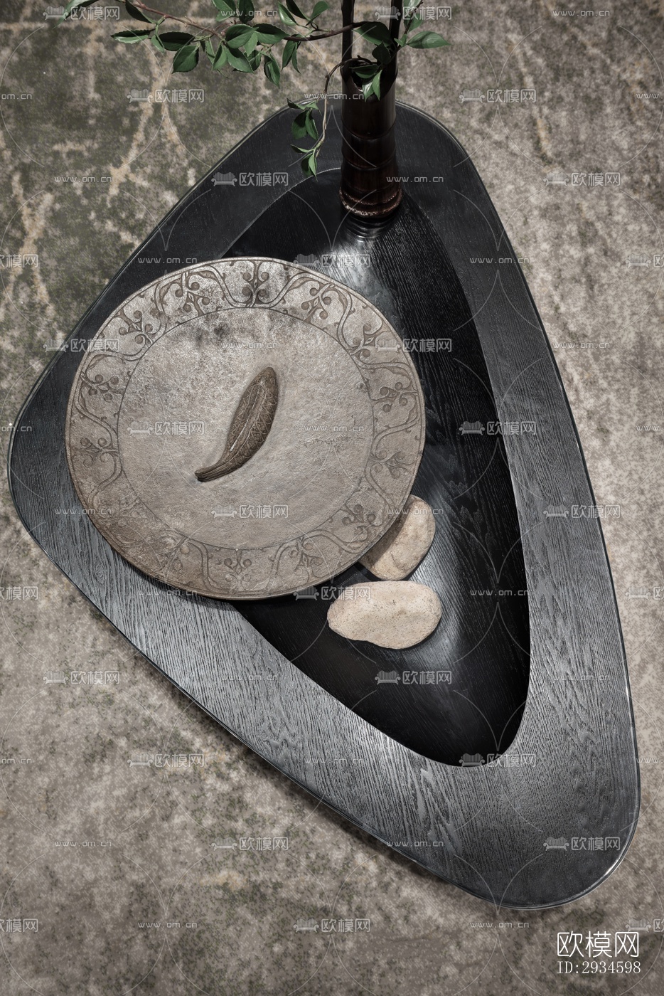 新中式平层效果图下载（渲染图8）