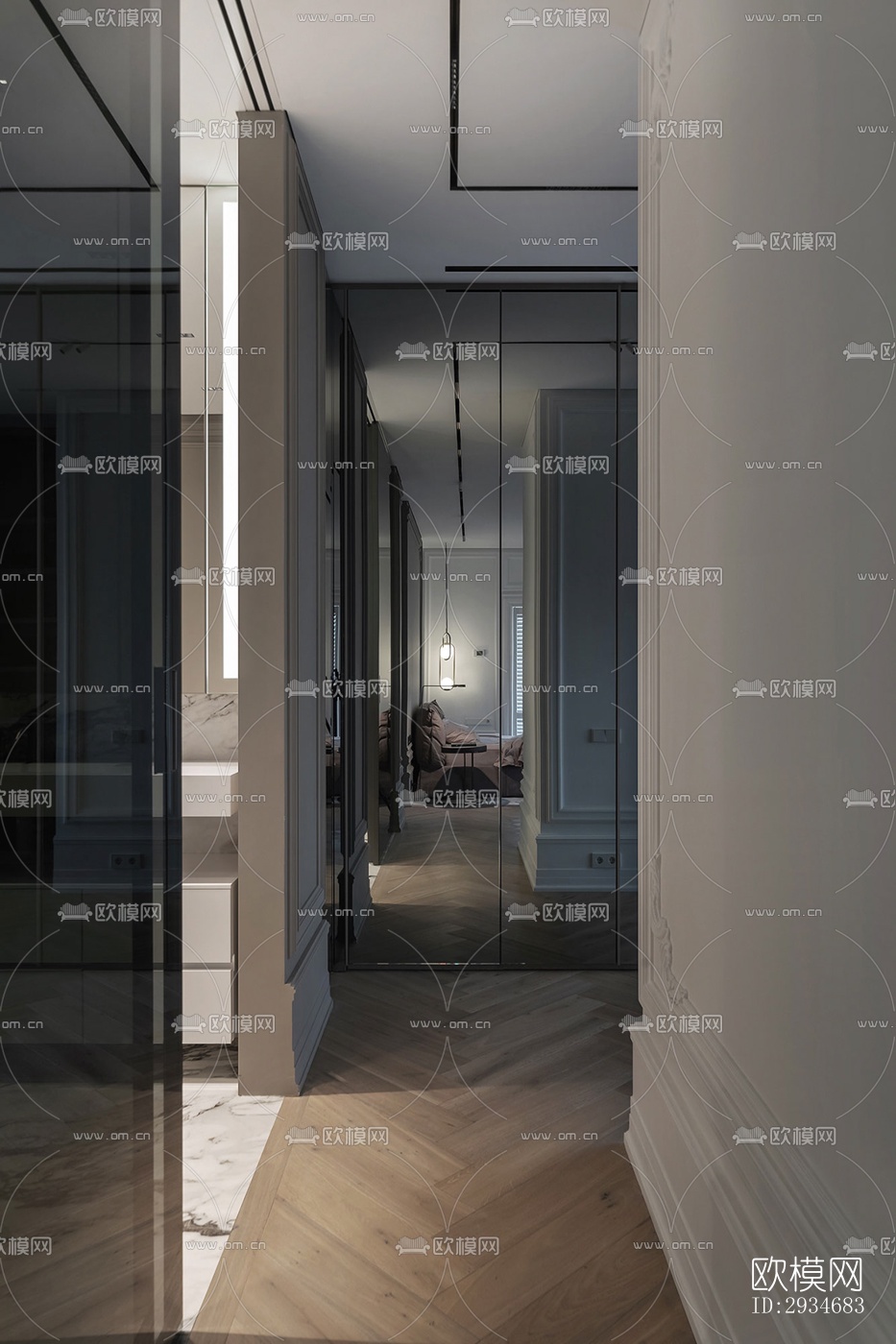 欧式平层效果图下载（渲染图13）