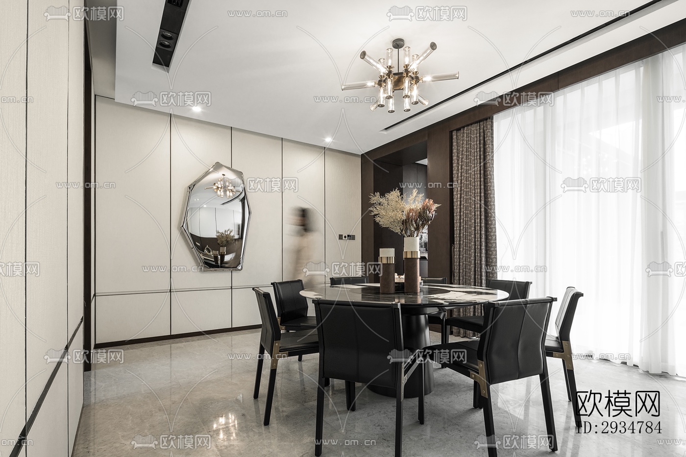 现代平层效果图下载（渲染图17）