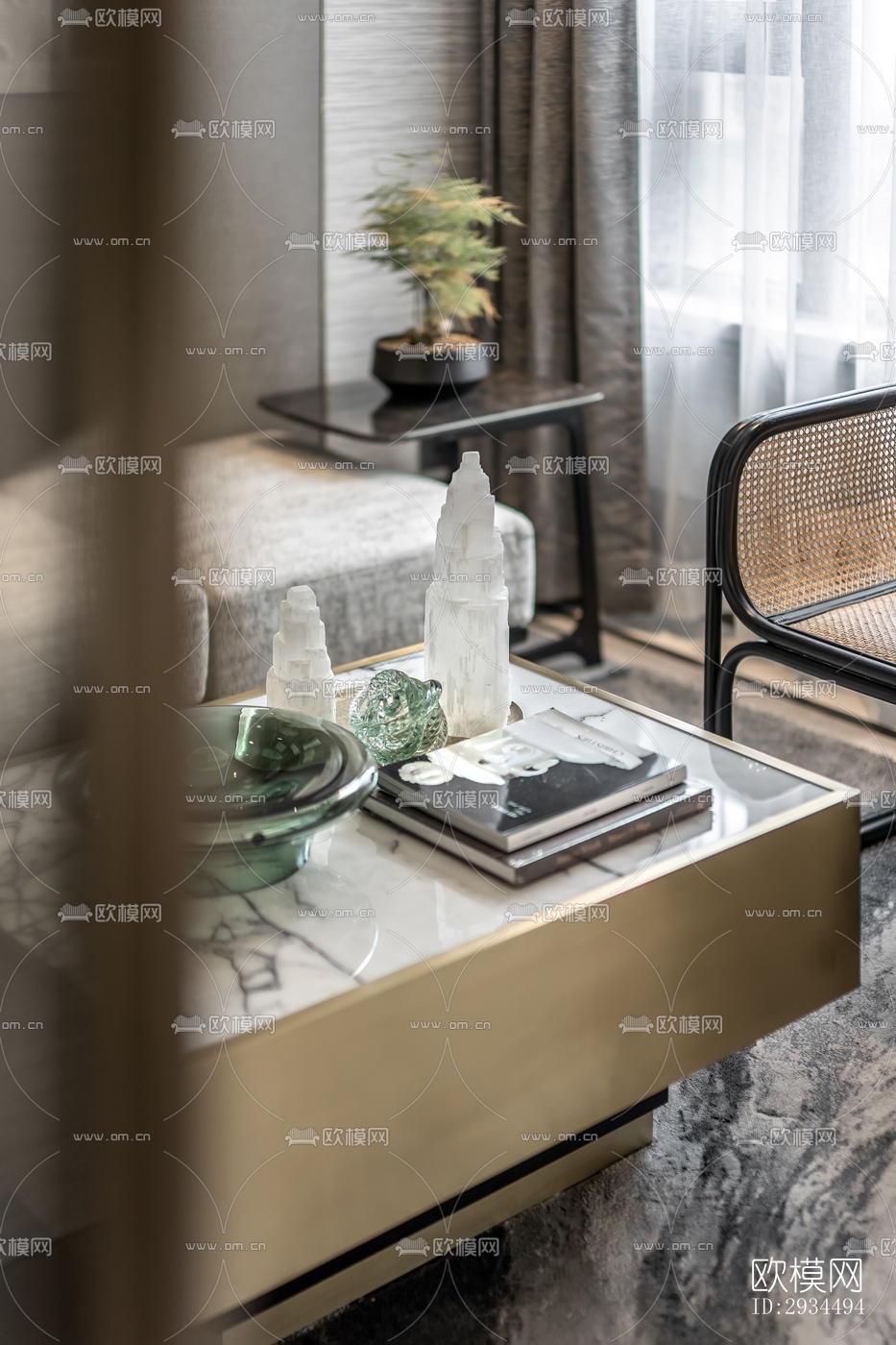 新中式平层效果图下载（渲染图5）