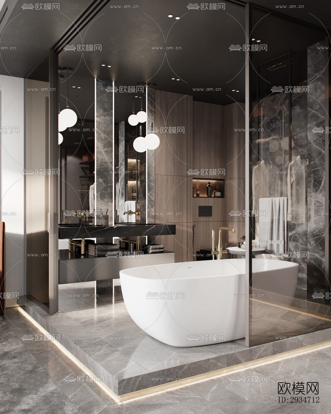 现代平层效果图下载（渲染图6）