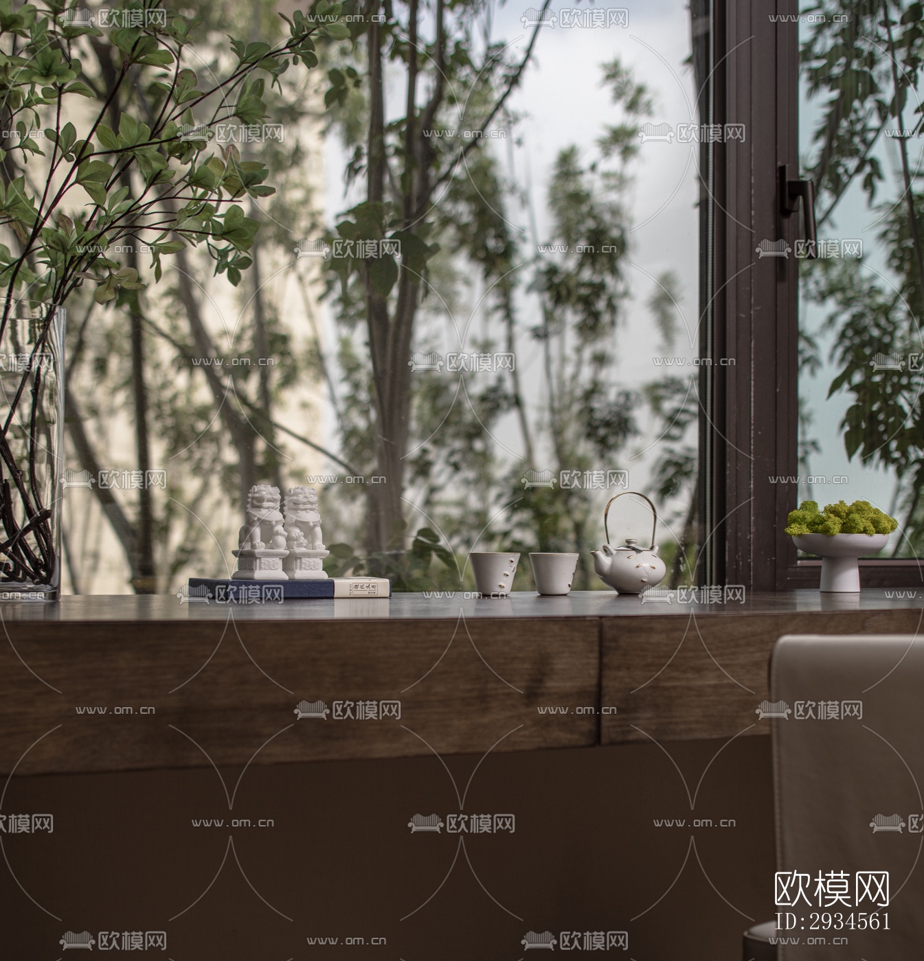 新中式平层效果图下载（渲染图17）