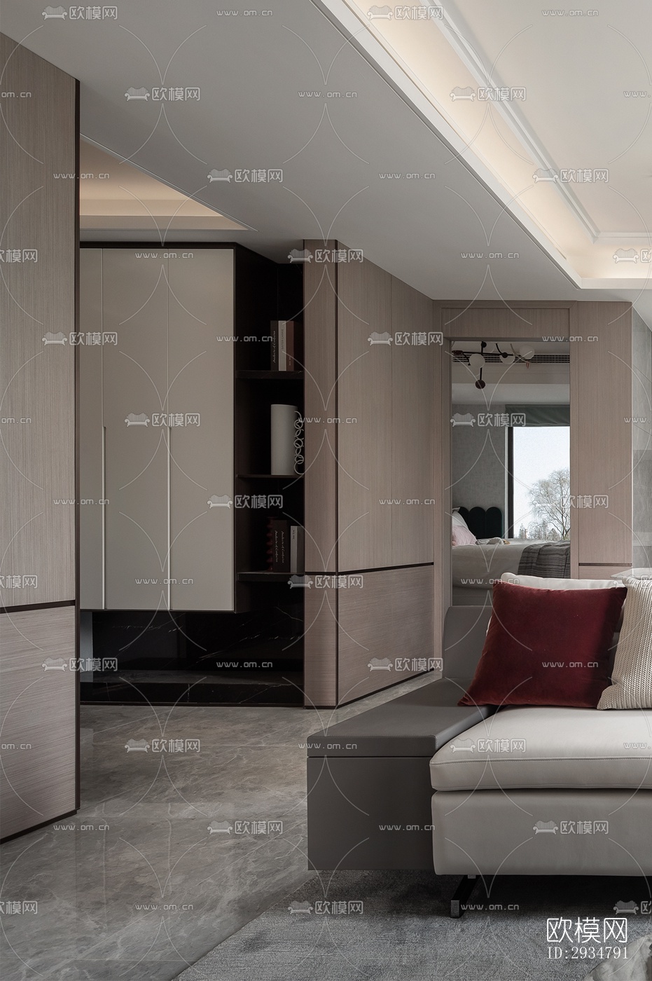 现代平层效果图下载（渲染图7）