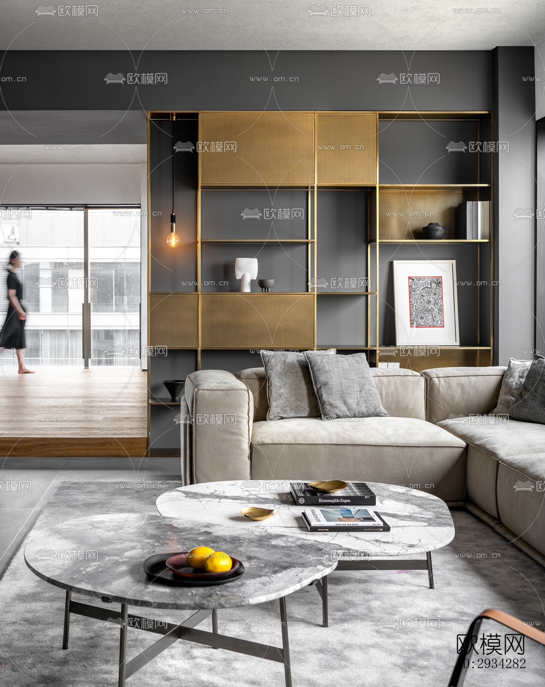 现代复式效果图下载（渲染图4）