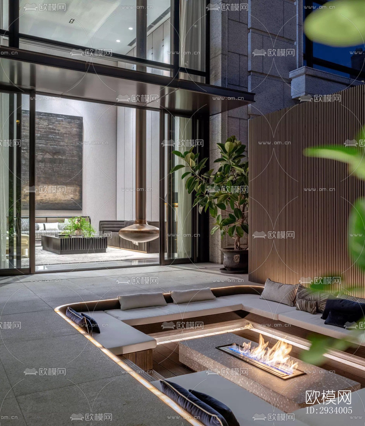 新中式别墅效果图下载（渲染图1）