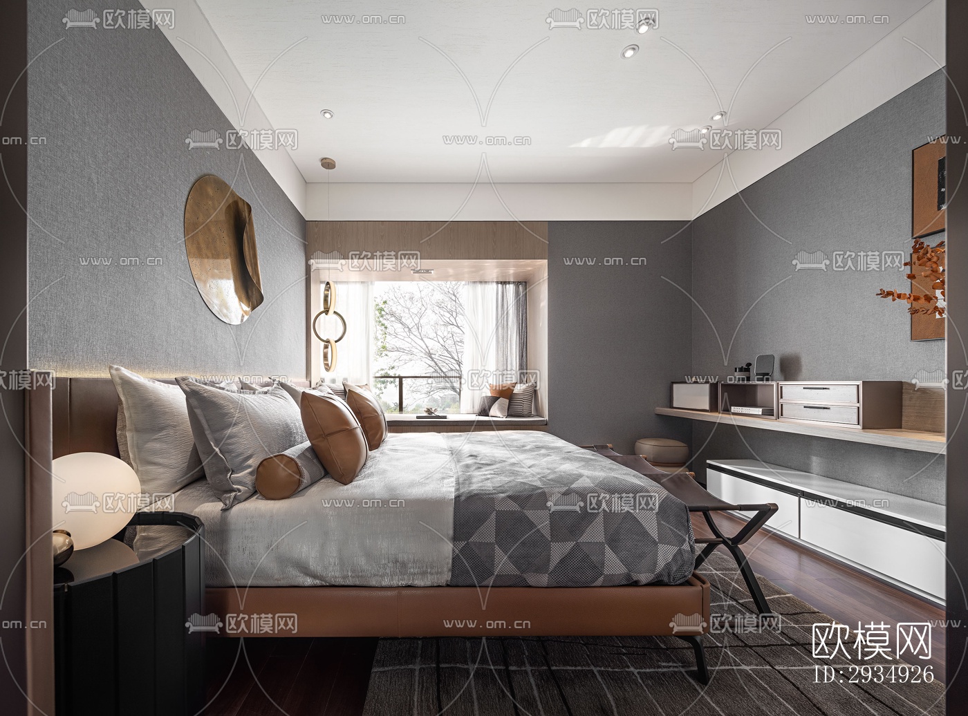 现代平层效果图下载（渲染图2）