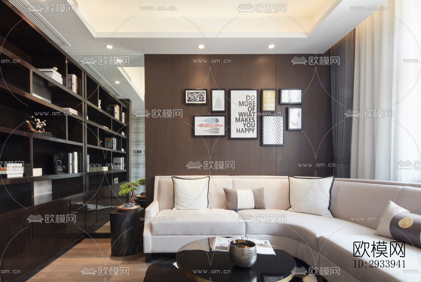 新中式别墅效果图下载（渲染图9）