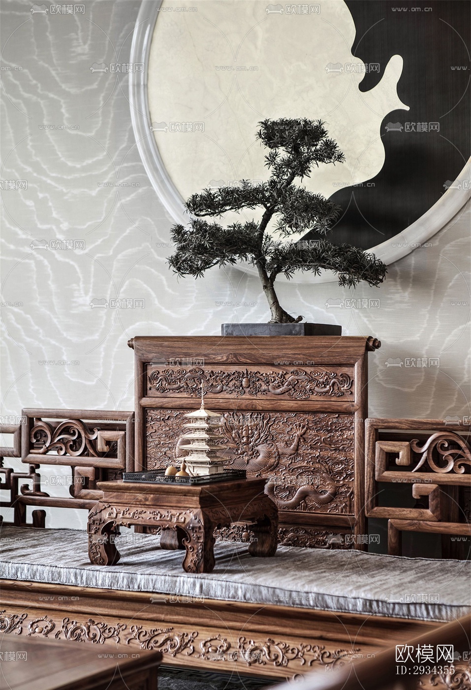 中式平层效果图下载（渲染图5）