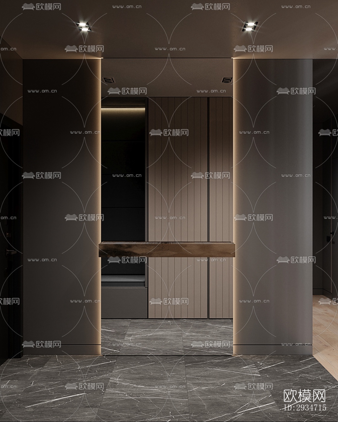 现代平层效果图下载（渲染图6）