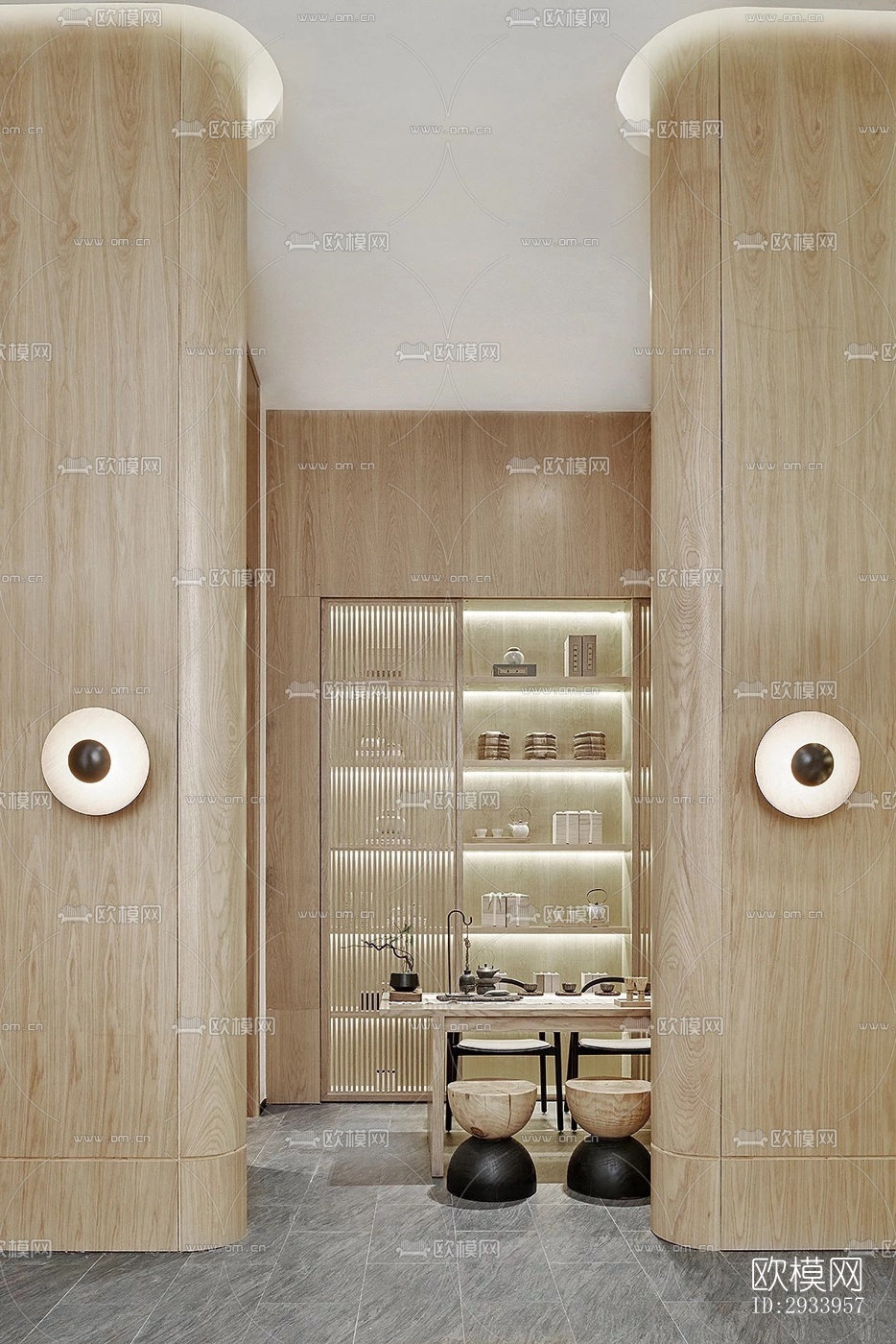 新中式别墅效果图下载（渲染图7）