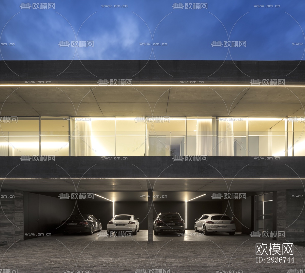 现代居住建筑效果图下载（渲染图8）