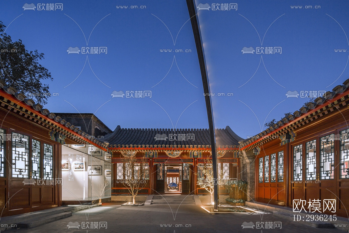 中式美术博物馆效果图下载（渲染图6）