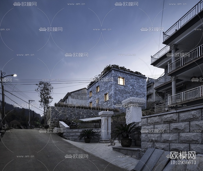 現(xiàn)代居住建筑效果圖下載(渲染圖6)