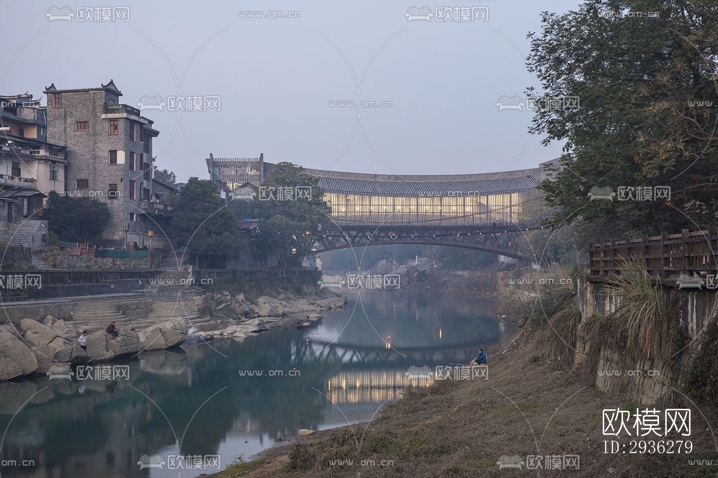 新中式美术博物馆效果图下载（渲染图20）