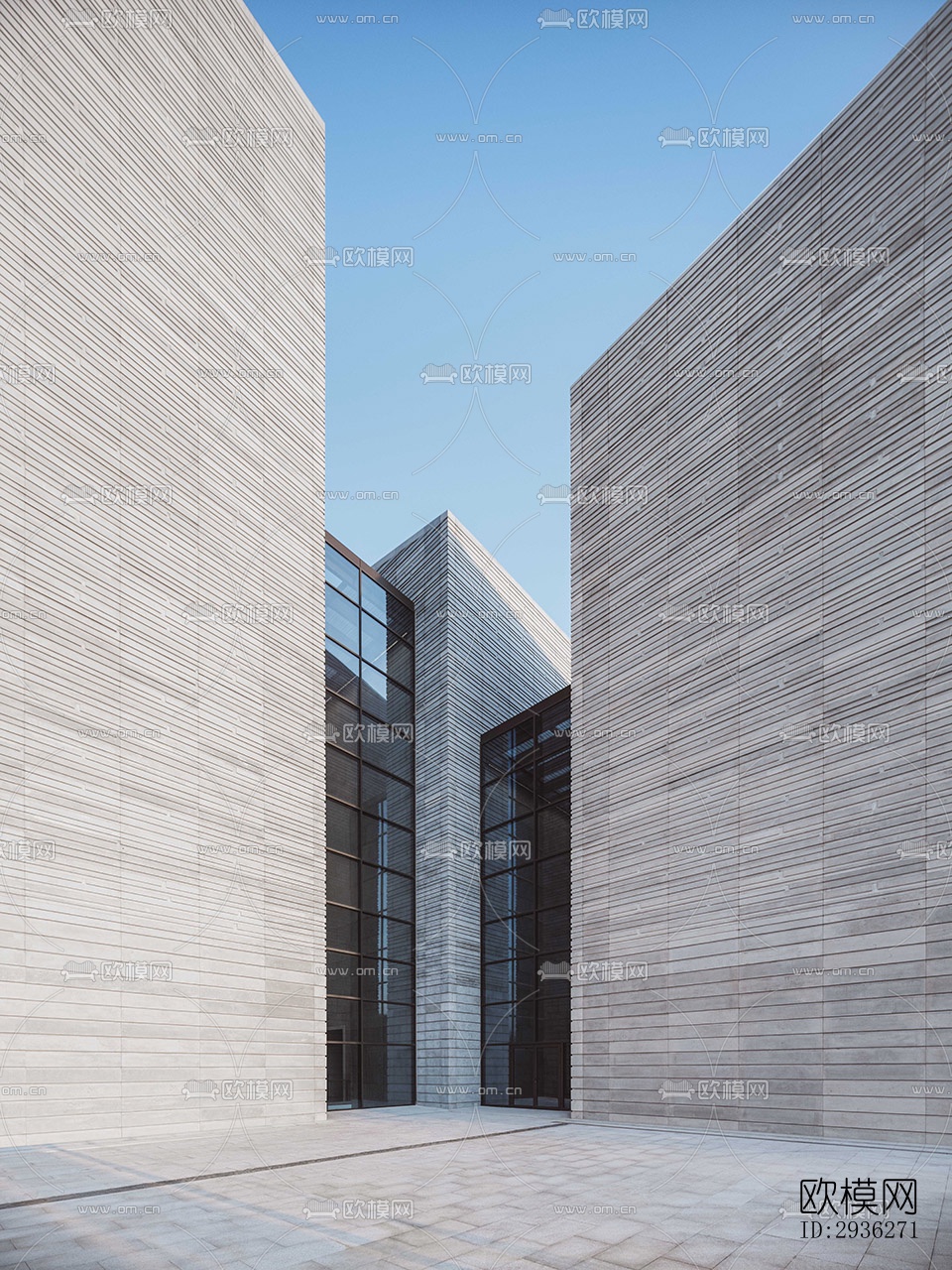 新中式美术博物馆效果图下载（渲染图12）