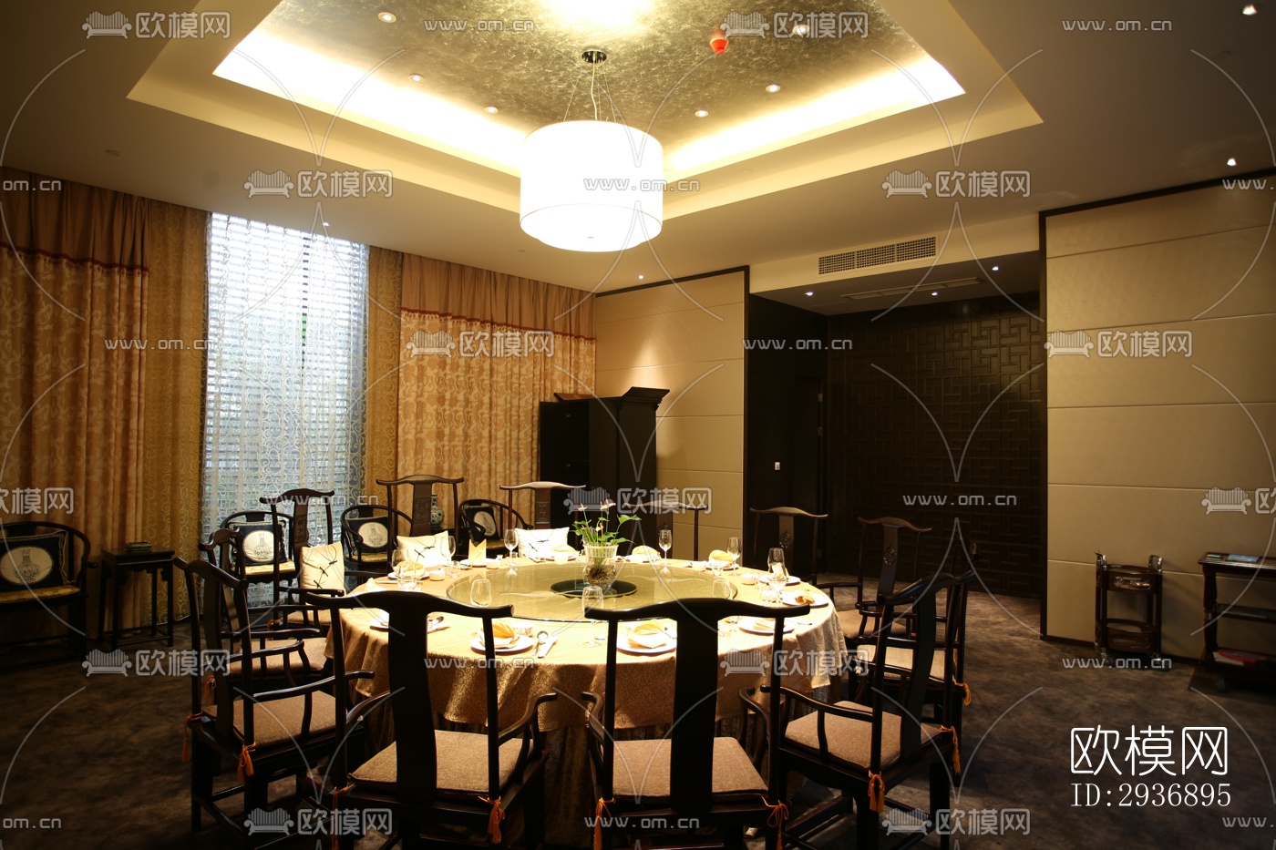 中式中餐厅效果图下载（渲染图1）
