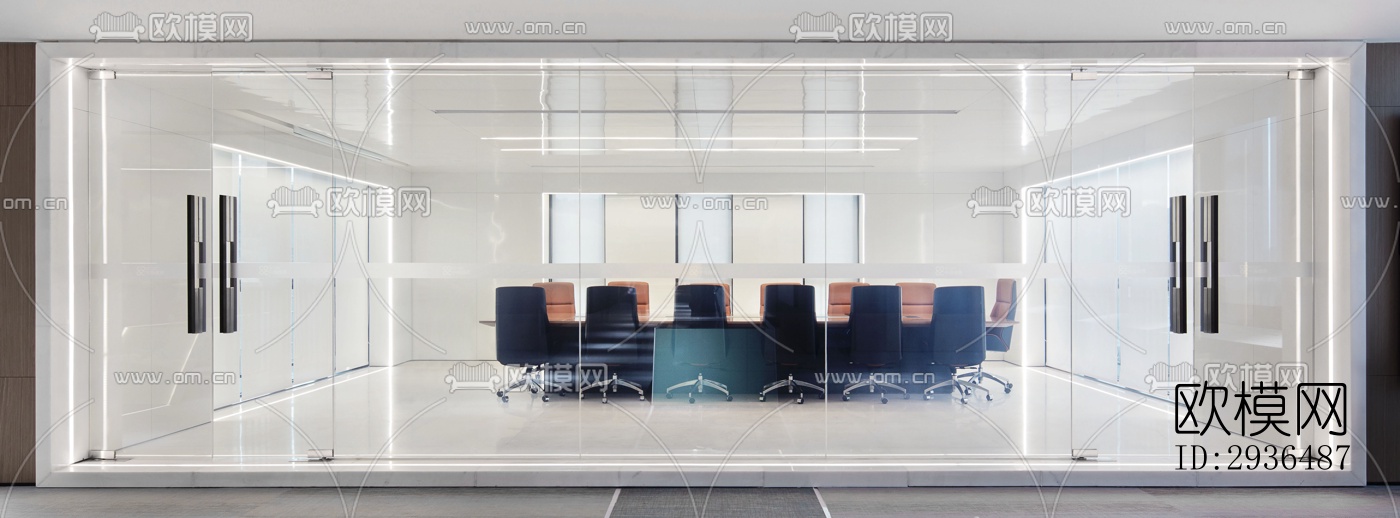 现代办公区效果图下载（渲染图10）