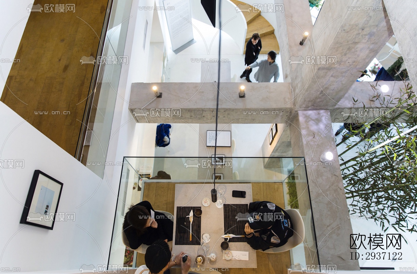 工业风西餐厅效果图下载（渲染图6）