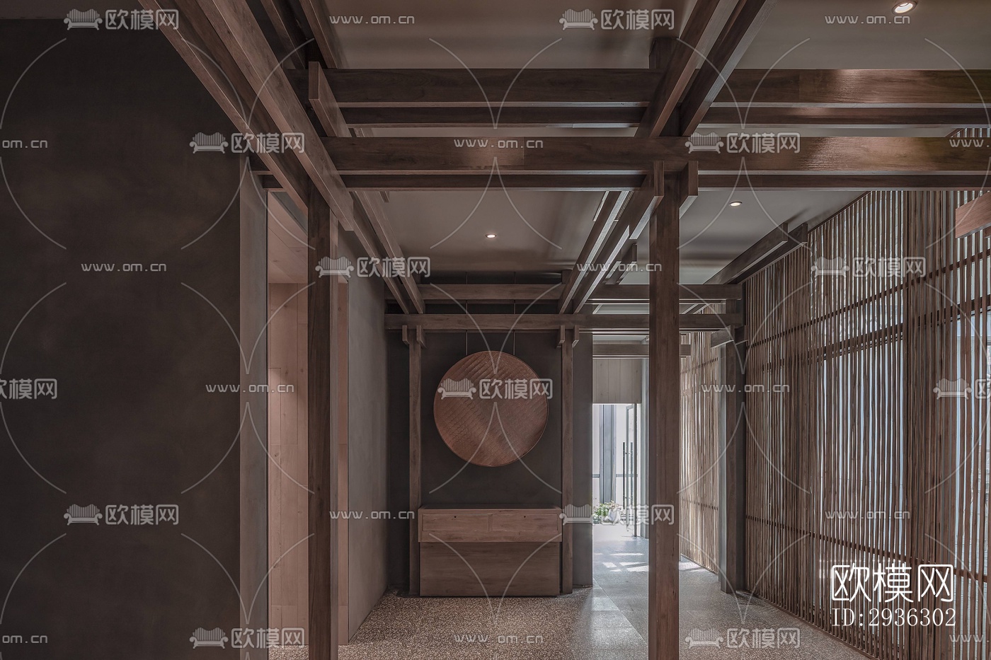 新中式美术博物馆效果图下载（渲染图11）