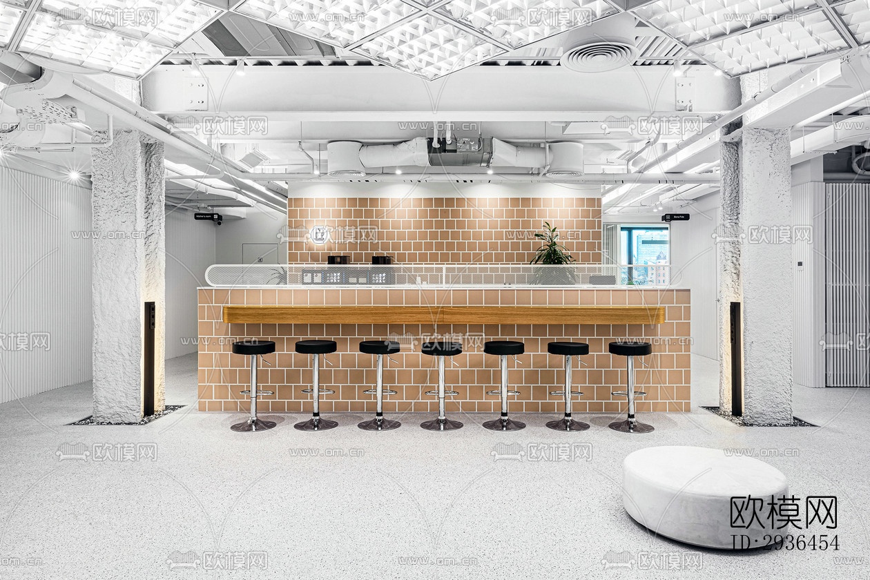 现代办公区效果图下载（渲染图9）