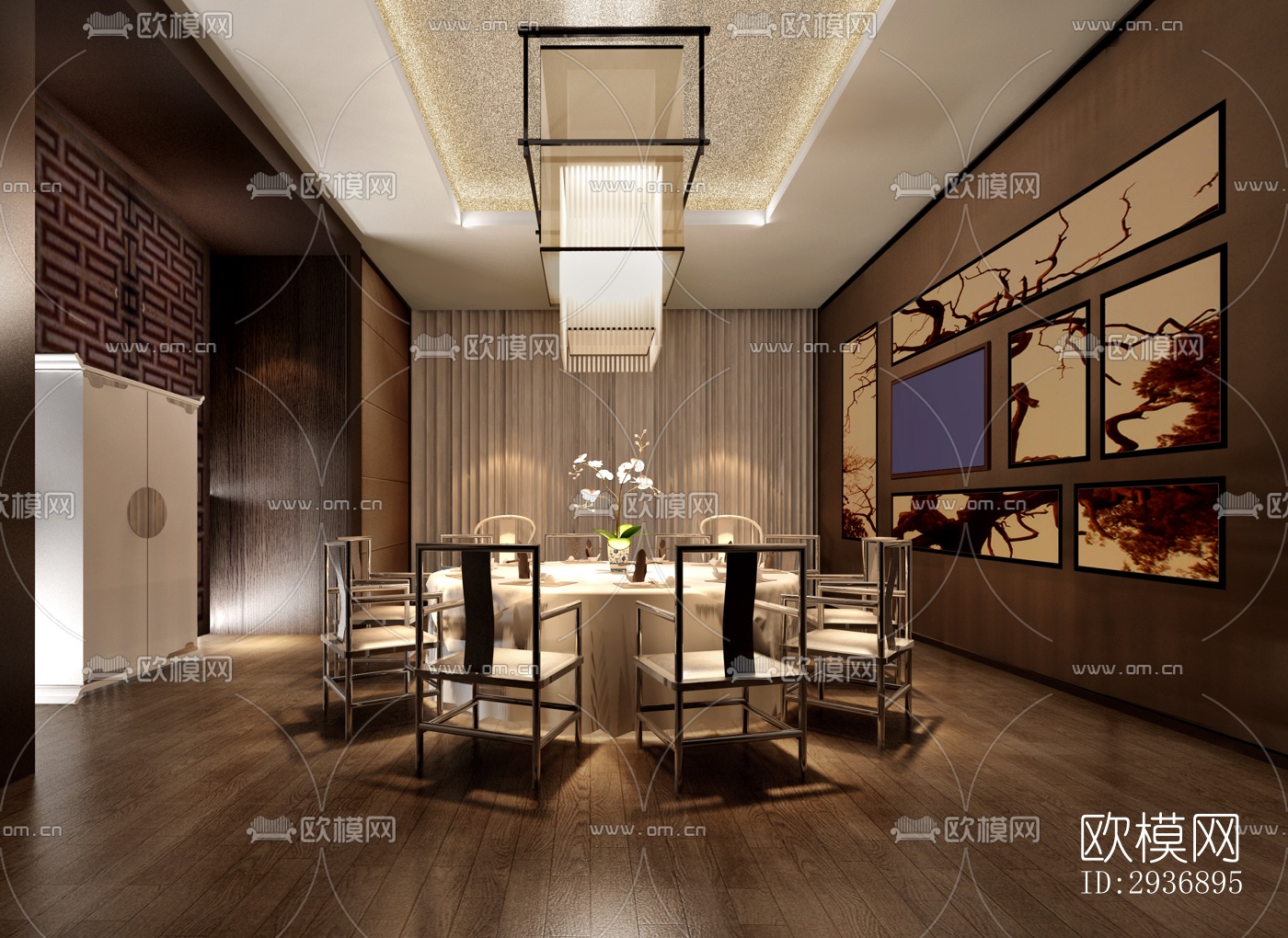 中式中餐厅效果图下载（渲染图6）