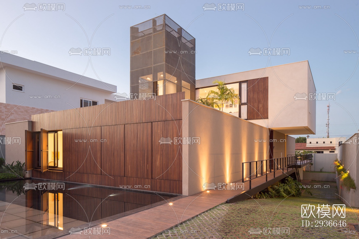 现代居住建筑效果图下载（渲染图2）