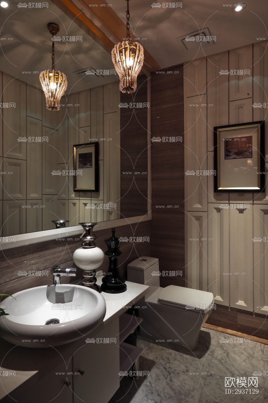 欧式西餐厅效果图下载（渲染图12）