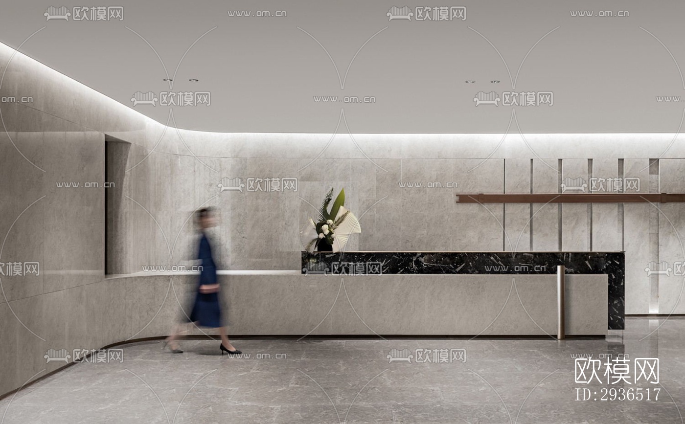 现代办公区效果图下载（渲染图7）