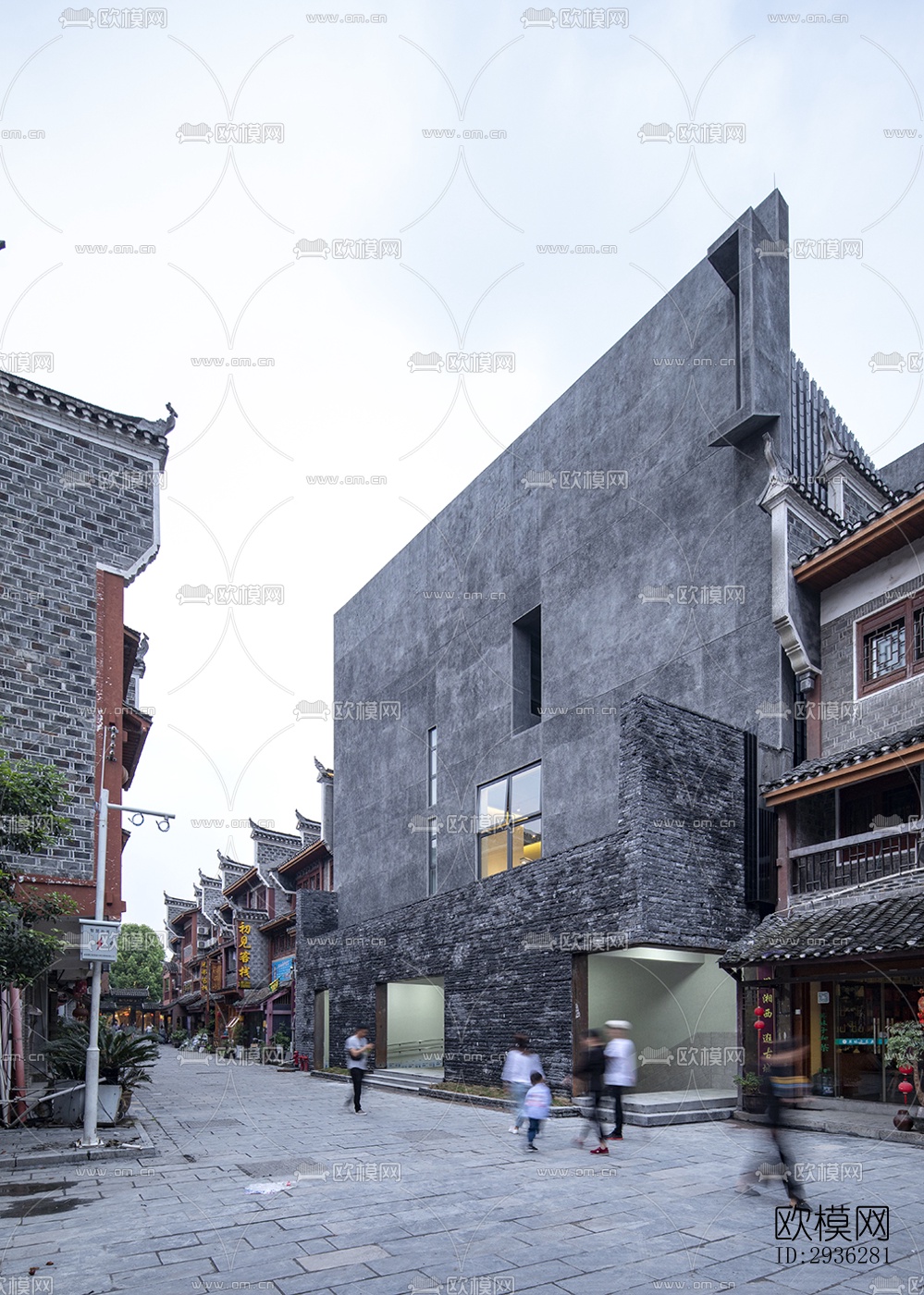 新中式美术博物馆效果图下载（渲染图1）