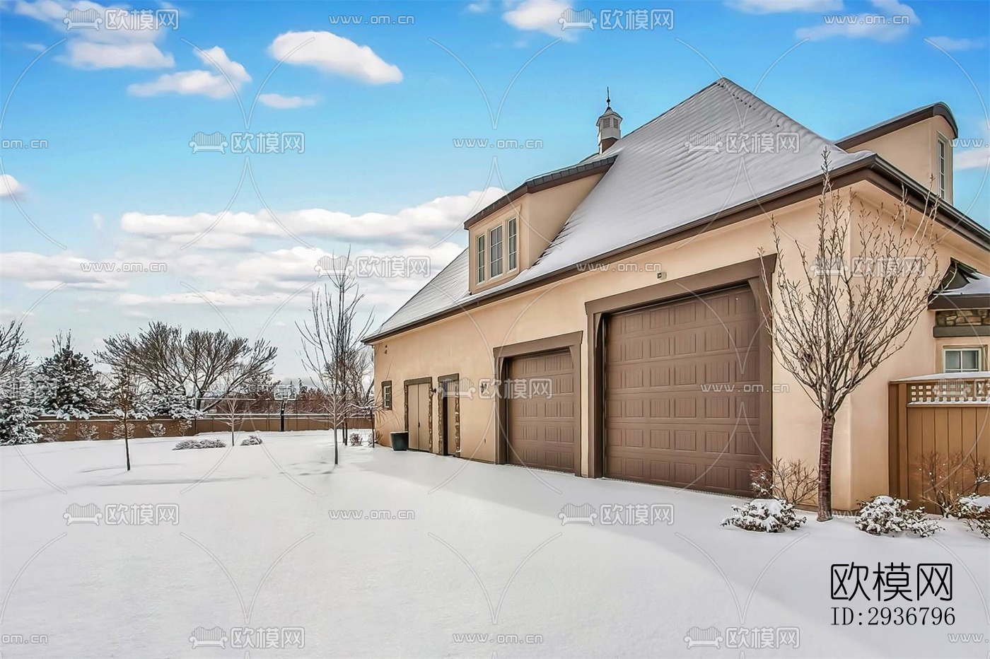 美式居住建筑效果图下载（渲染图18）