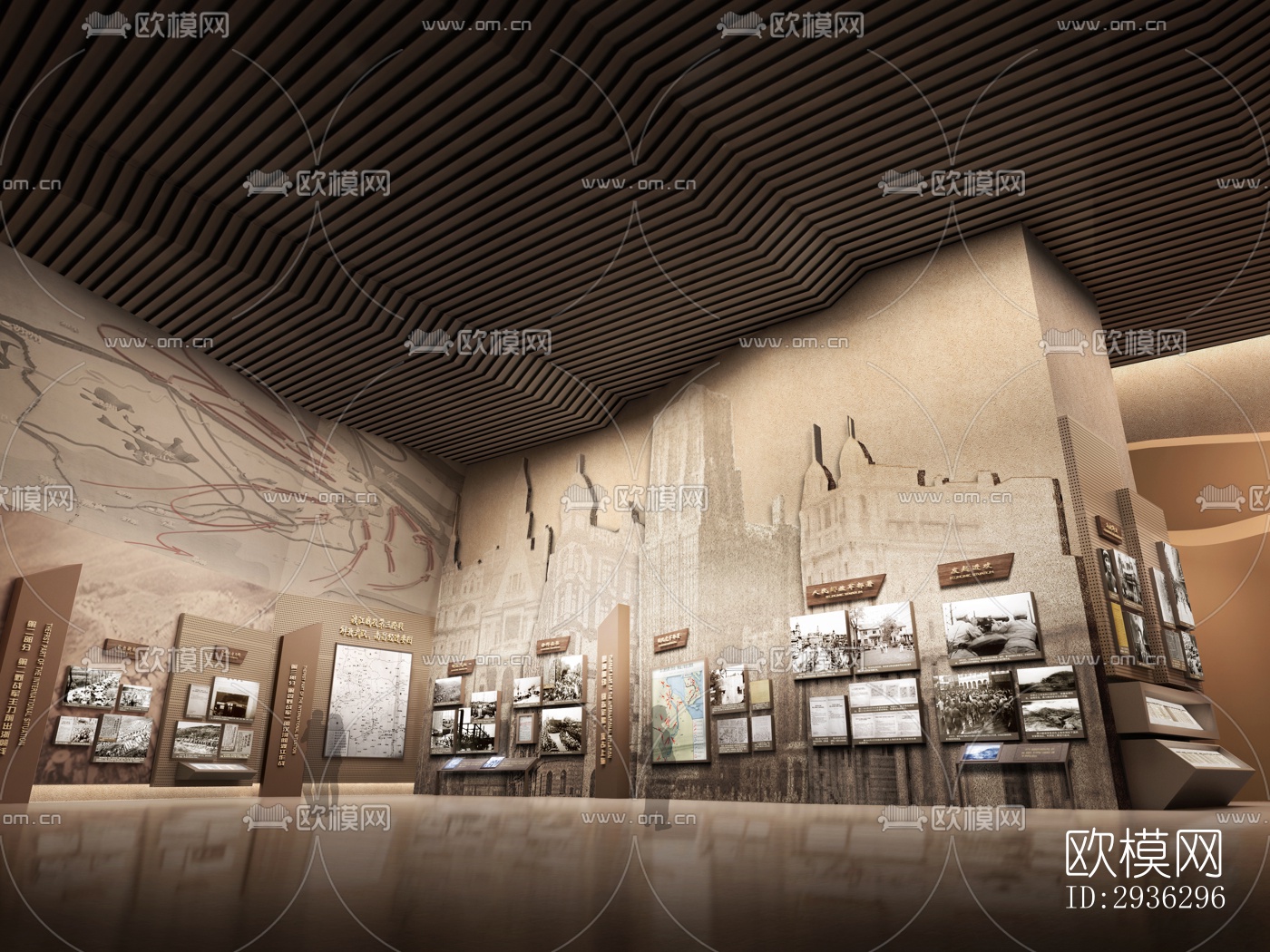 新中式美术博物馆效果图下载（渲染图4）