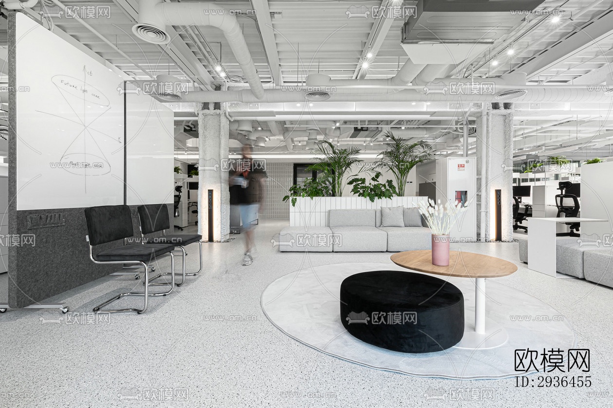 现代办公区效果图下载（渲染图7）